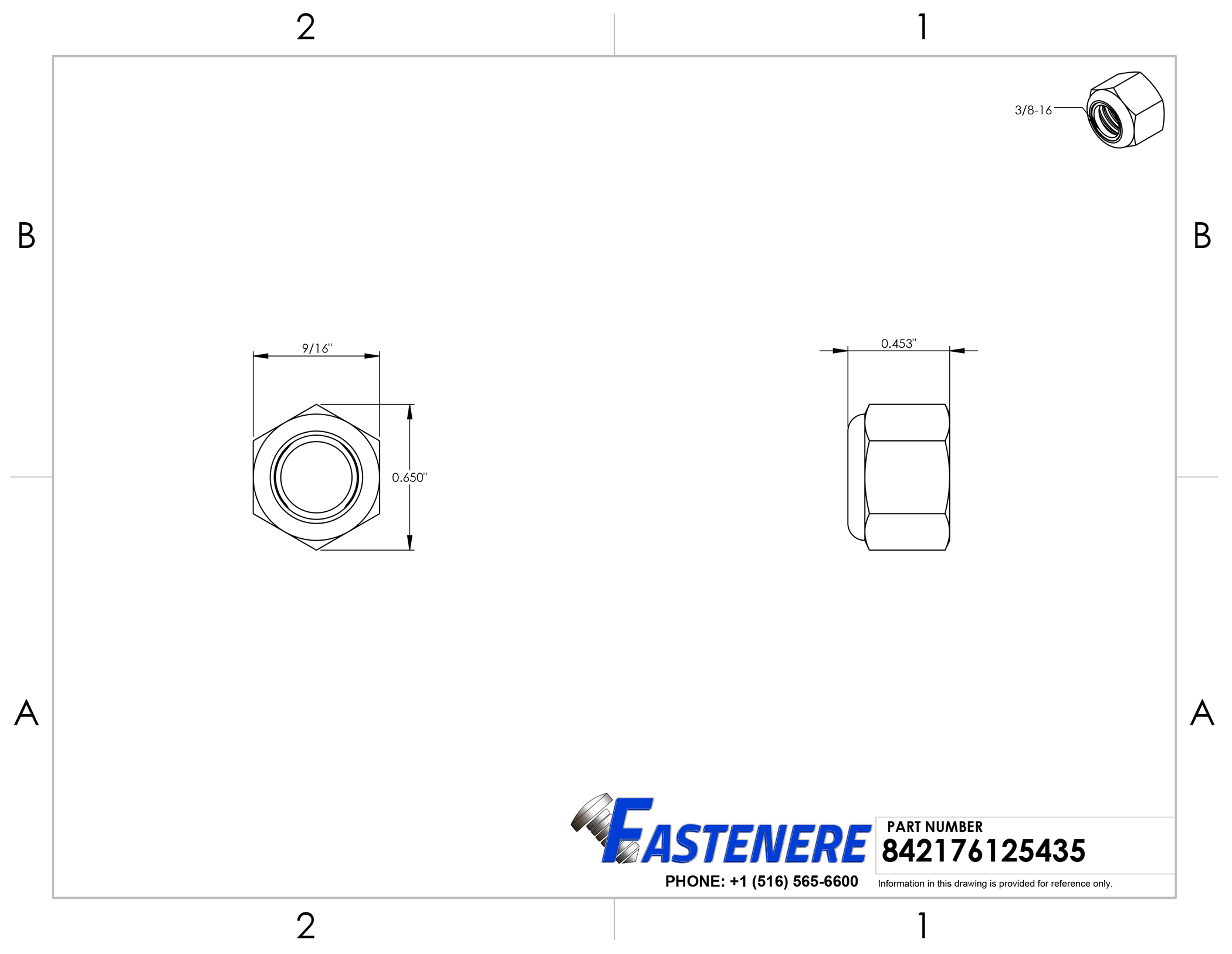 QTY 5-10 FREE Shipping! 3/8-16 NYLON INSERT Hex locknut 18-8 Stainless Steel 