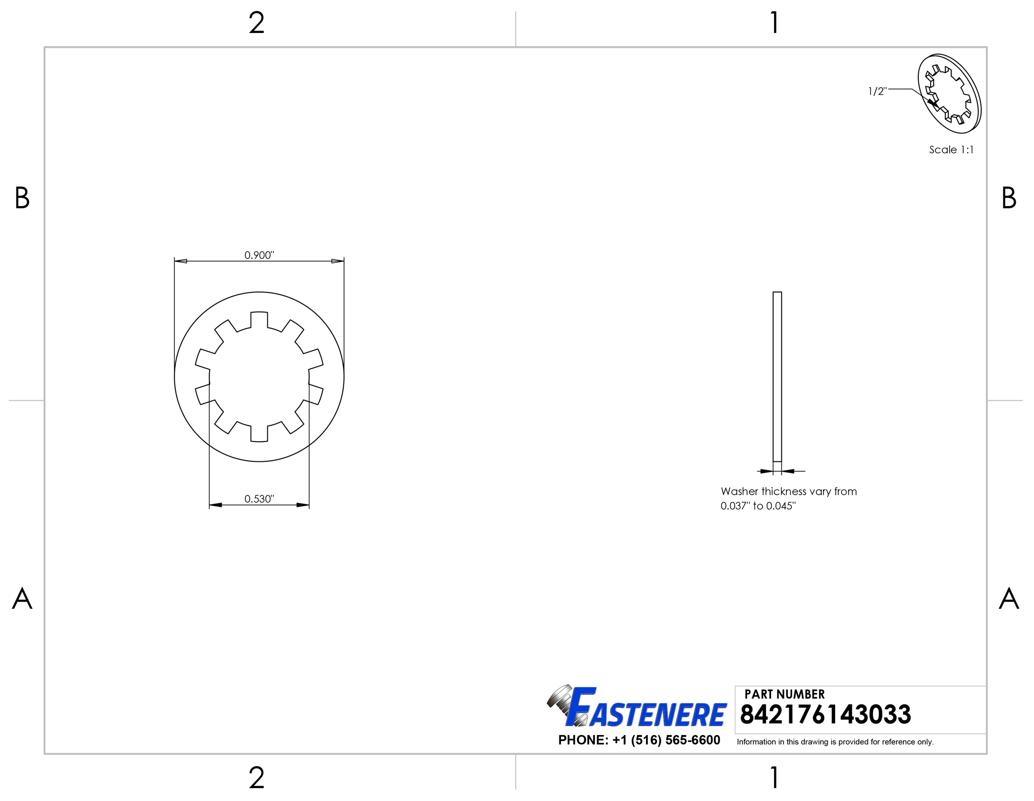 Carton: 2,000 pcs .040 3/8 Internal Tooth Lock Washers / 18-8 Stainless Steel/Outer Diameter: .670 .692 / Thickness Range : .032 Carton: 2,000 pcs .040 3/8 Internal Tooth Lock Washers / 18-8 Stainless Steel/Outer Diameter: .670 .692 / Thickness Range : .032