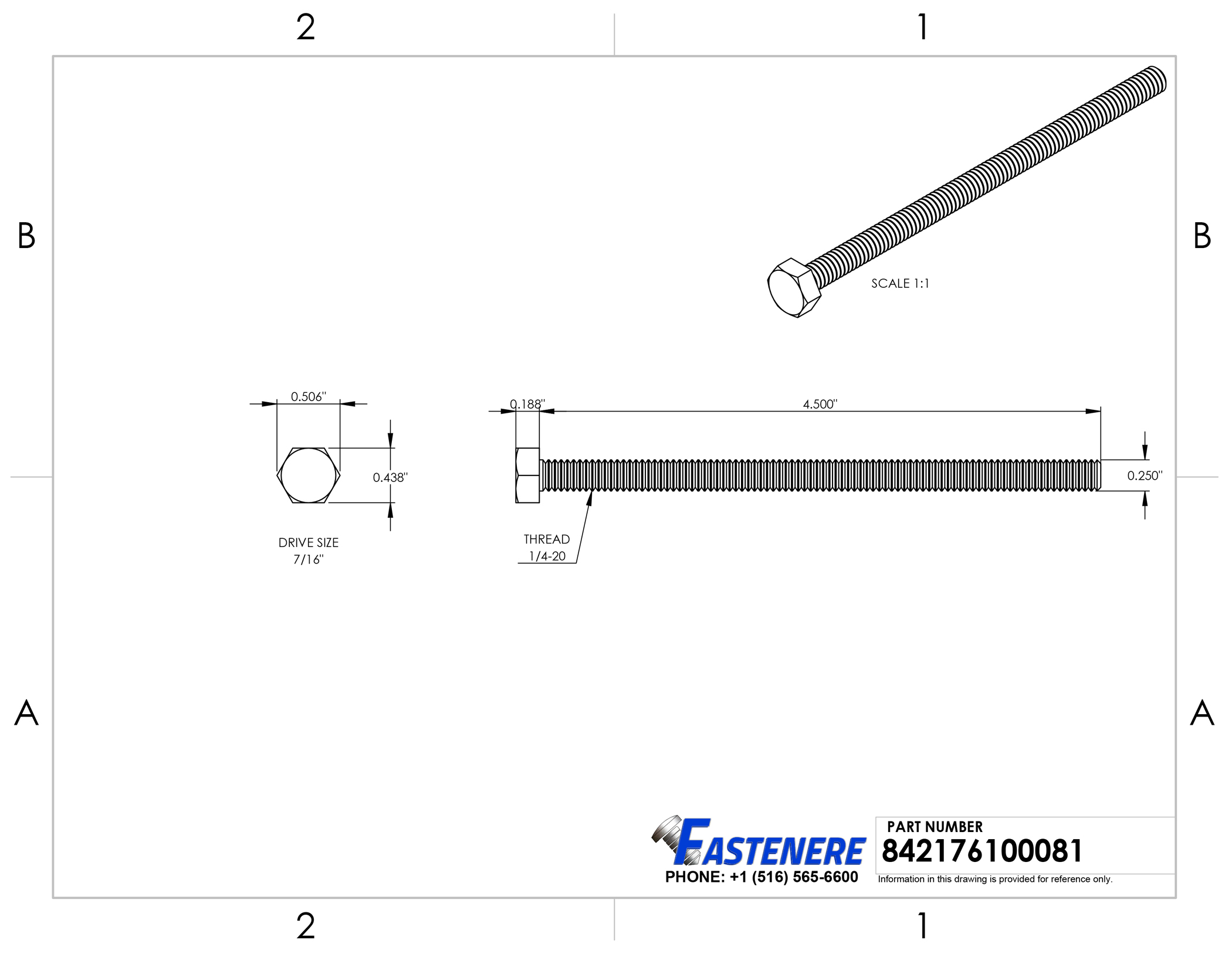Hex Bolts Tap Stainless Steel Full Thread 1//4/"-20 x 1-1//4/" Qty 100