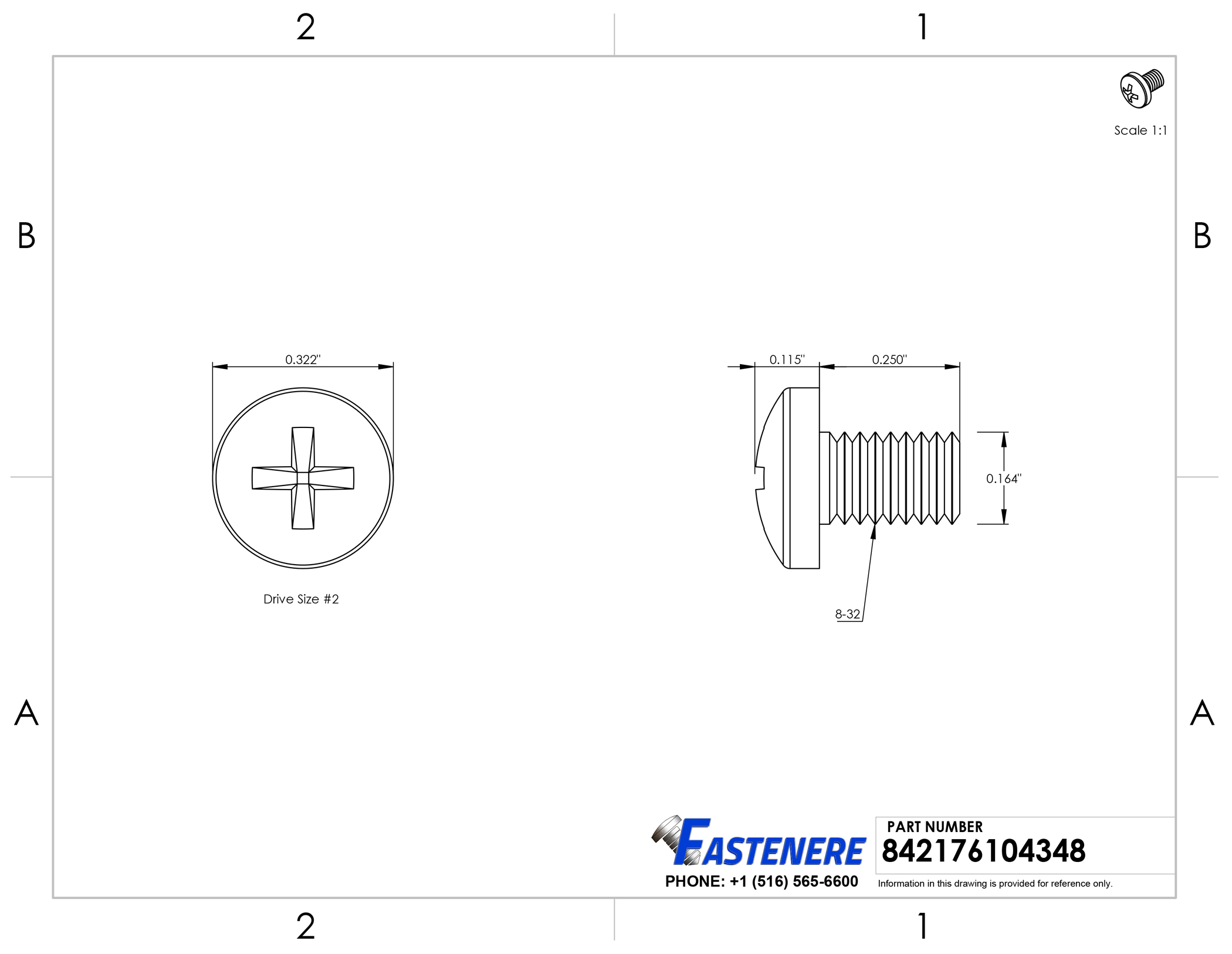 Bright Finish Machine Thread Full Thread Quantity 50 by Fastenere 8-32 x 1-3//4 Flat Head Machine Screws Phillips Drive Stainless Steel 18-8