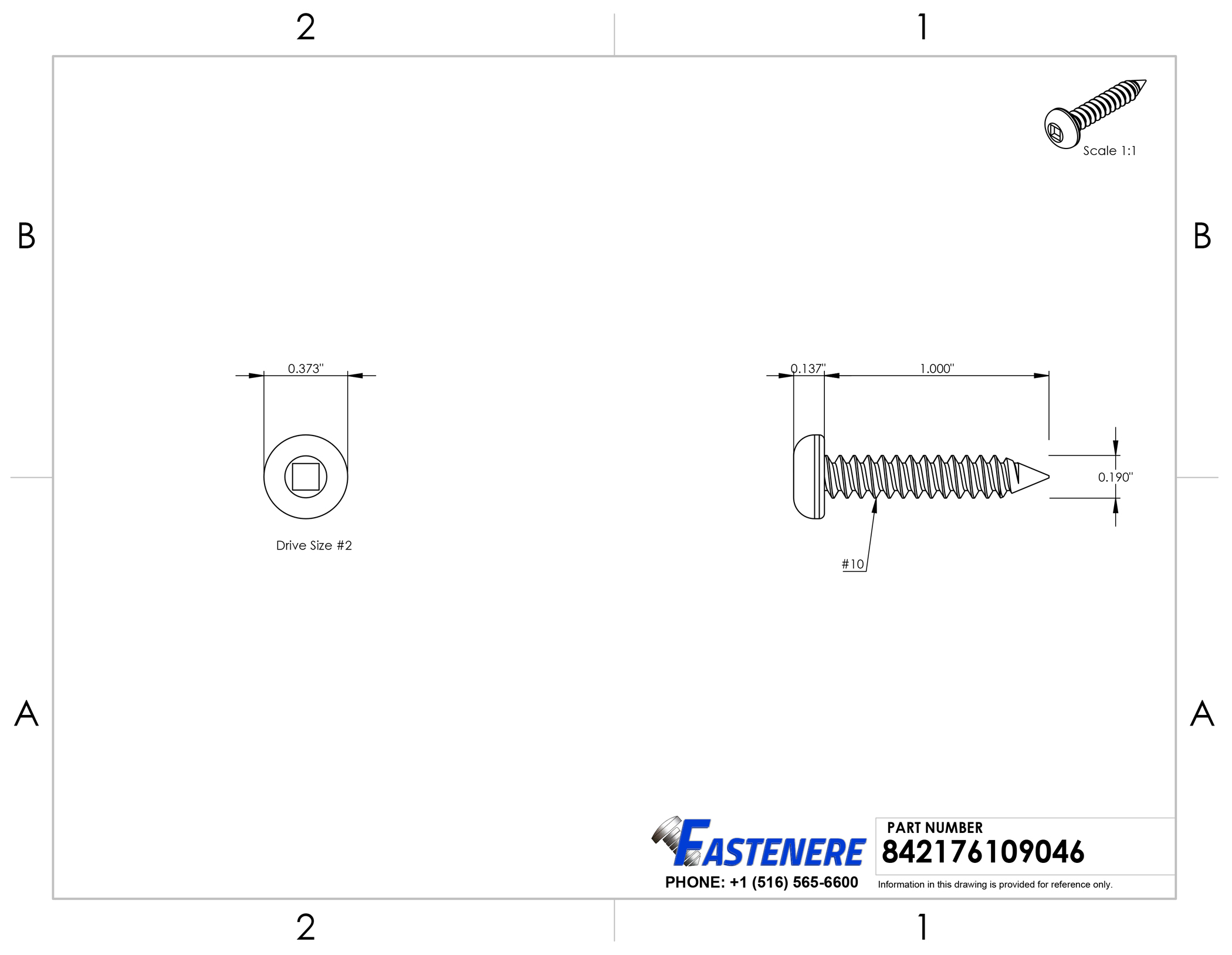 Sheet Metal Screws Stainless Steel Pan Head Square Drive #10 x 2/" Qty 100