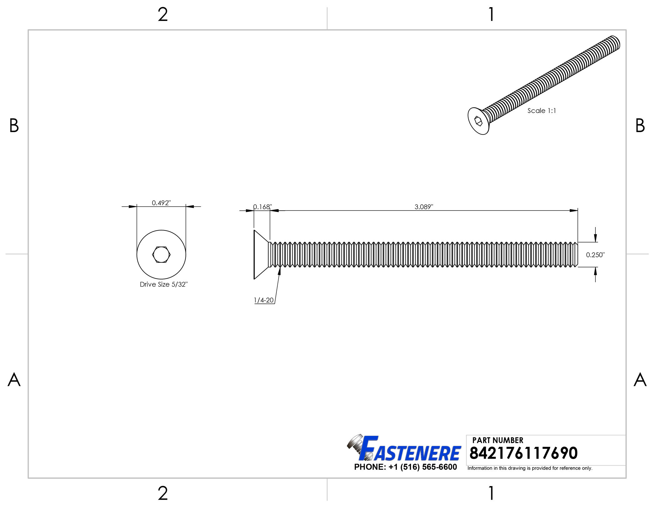 1/4"-20316 Stainless Steel Flat Head Socket Cap Screws Select Length & Qty 