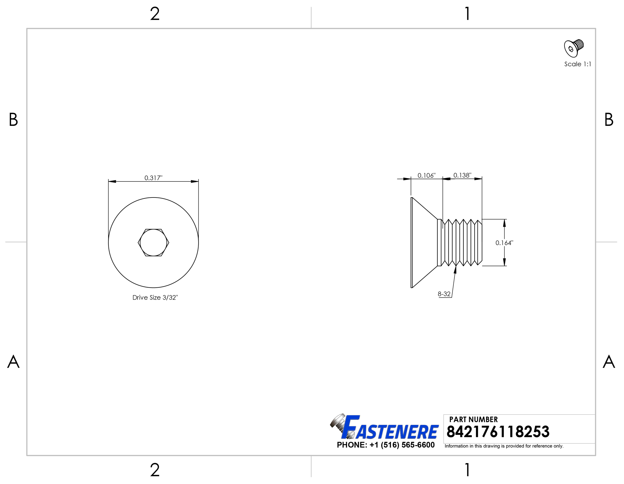 Fastenere.com: 8-32 Flat Head Socket Cap Screws Stainless Steel 18-8