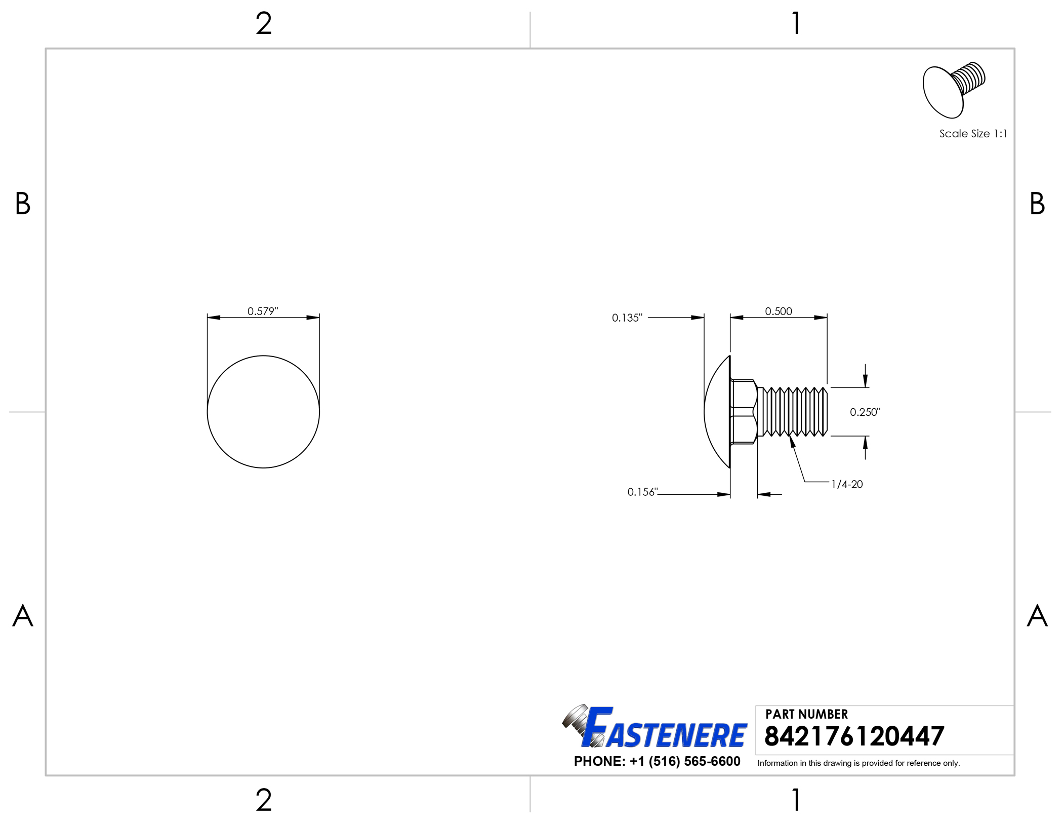 Carriage Bolt 18-8 Stainless Steel #10-24 x 2-1//2 Qty-25