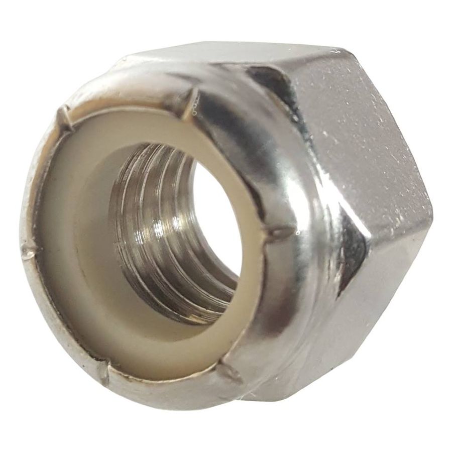 40 Nylon Insert Lock Nut Set #4 Inch Diameter Hole 304 SS Stainless Steel 4-40 