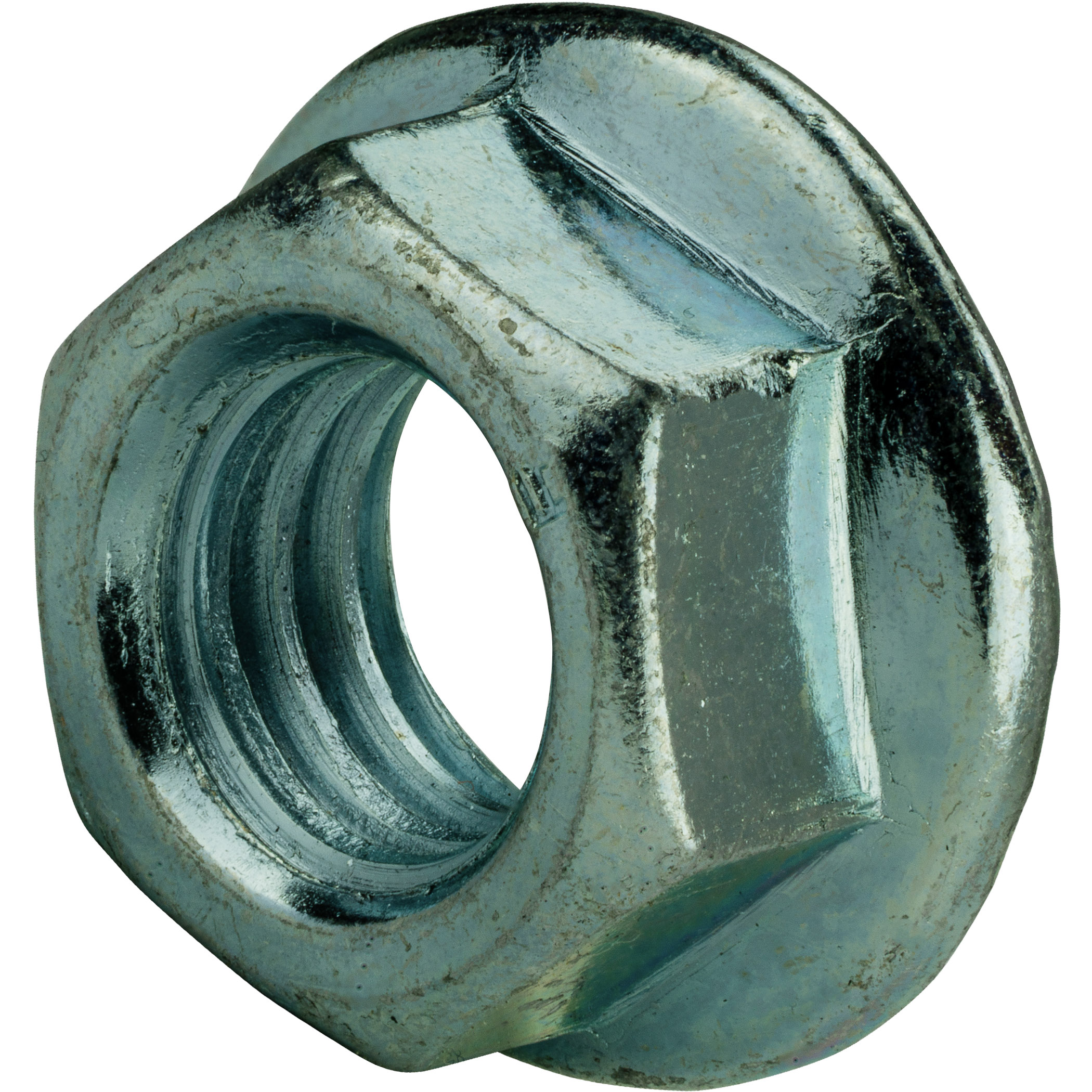 3/8"-24 Zinc Plated Steel Fine Thread Serrated Lock Nuts 10 pcs. 