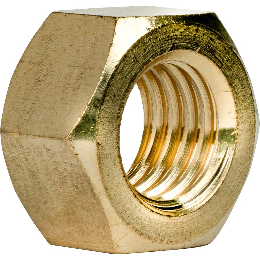 SELECT QTY 7/16-14 BRASS ASTM F467 PLAIN FINISH HEAVY HEX NUTS 
