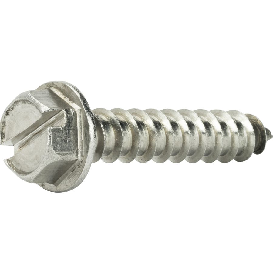 Stainless Steel Slotted Hex Indented Head Sheet Metal Screw #6 x 3/8 Qty 250 