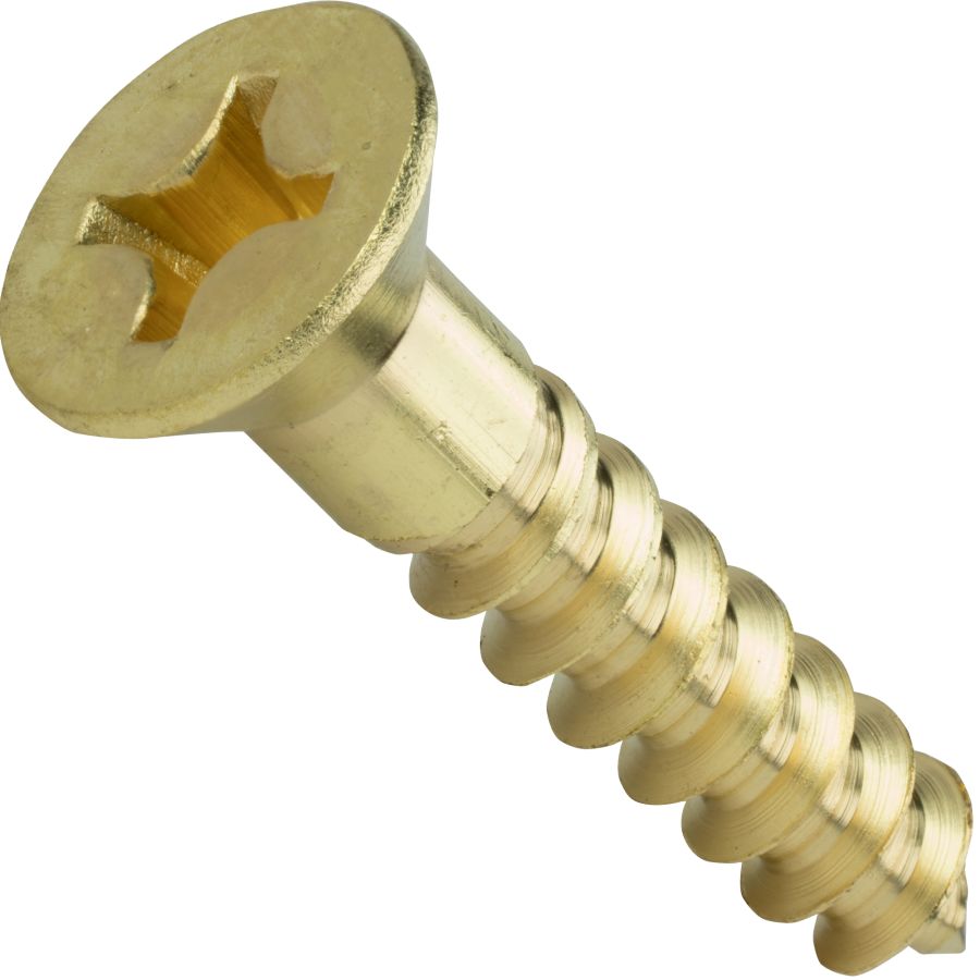 # 8 X 1 1/2-Inch Brass Flat Head Phillips Wood Screws 2-Pack