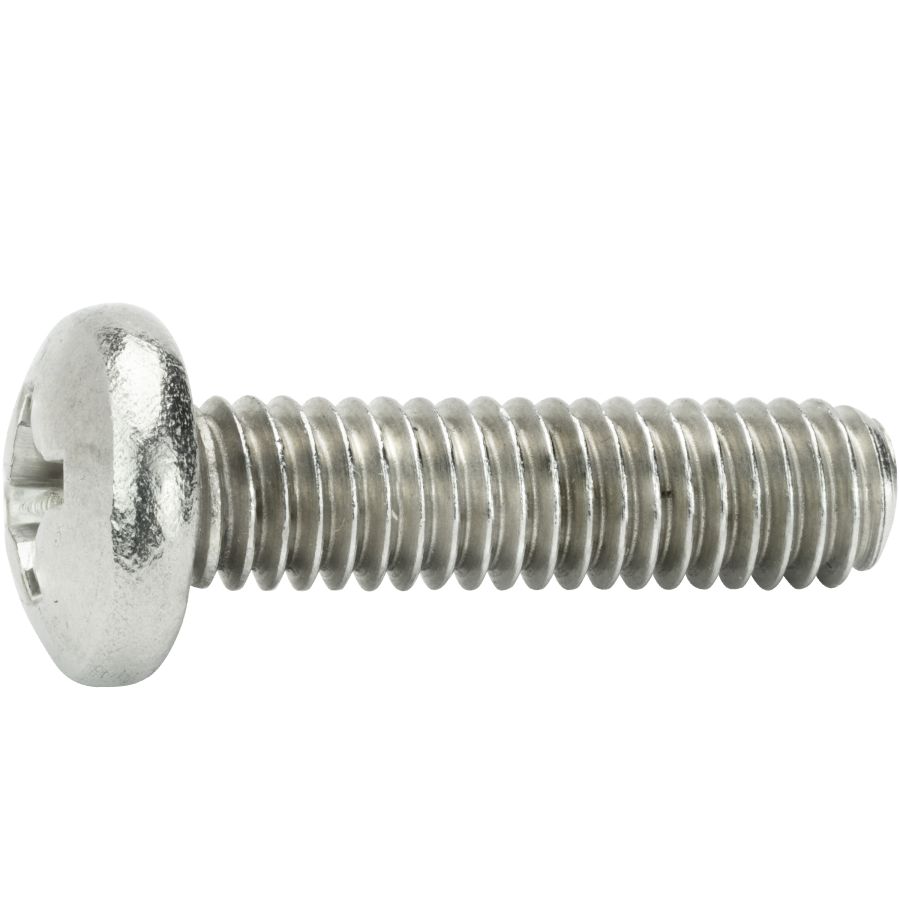 Plain Finish Cheese Head Pack of 50 Slotted Drive 16mm Length M6-1 Metric Coarse Threads 18-8 Stainless Steel Machine Screw Fully Threaded Meets DIN 84