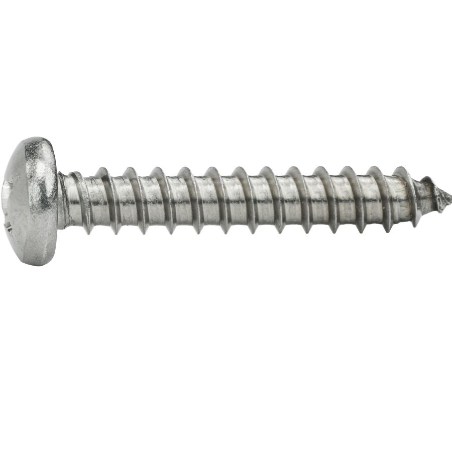 Stainless Steel 18-8 Self-Tapping Phillips Drive Quantity 50 Pieces By Fastenere #10 x 2-1/2 Pan Head Sheet Metal Screws Full Thread Bright Finish