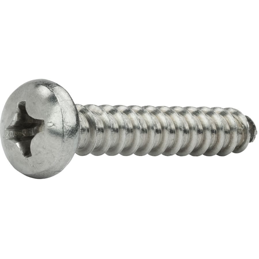 Full Thread #10 x 2-1/2 Pan Head Sheet Metal Screws Stainless Steel 18-8 Quantity 50 Pieces By Fastenere Bright Finish Phillips Drive Self-Tapping
