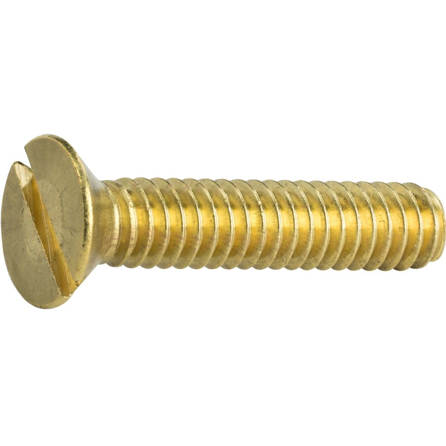 Business And Industrie 50 Pcs Brass Flat Head Machine Screw Slotted 12 24