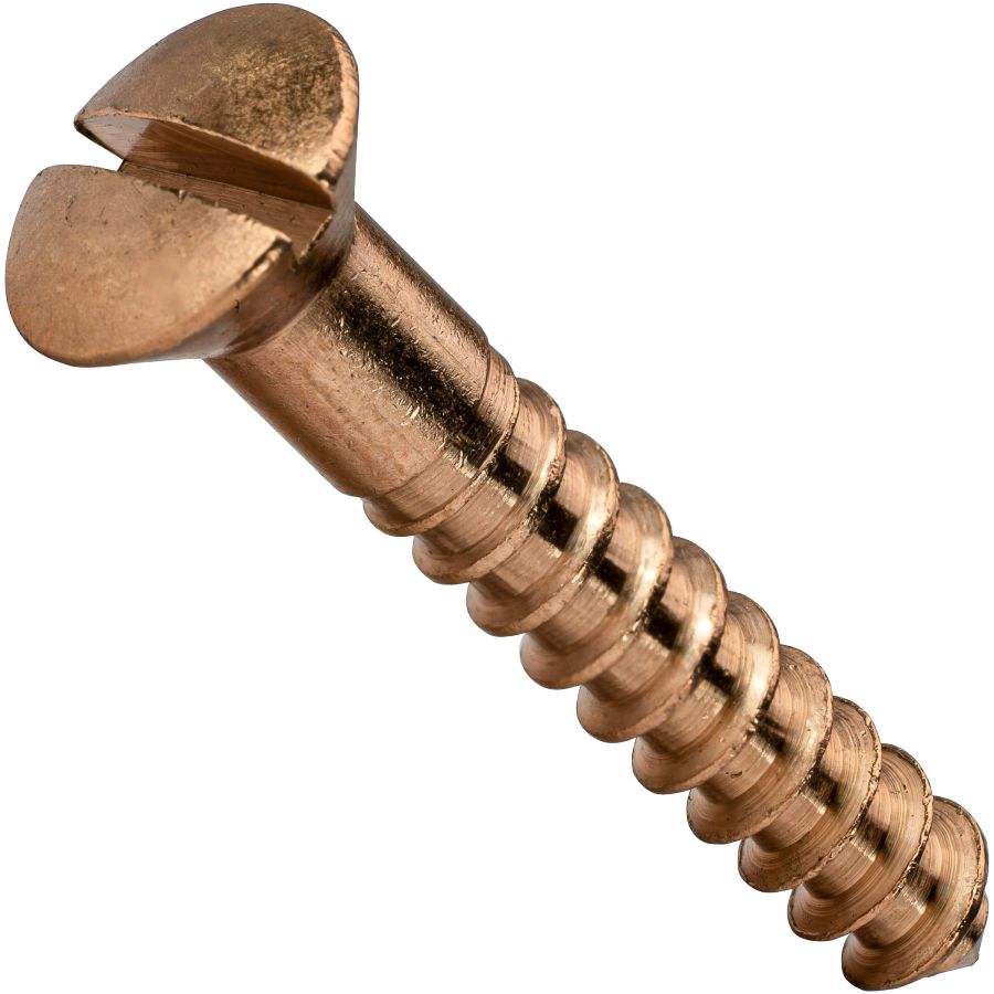 #14 x 3" Silicon Bronze Wood Screws Oval Head Slotted Drive Qty 100 