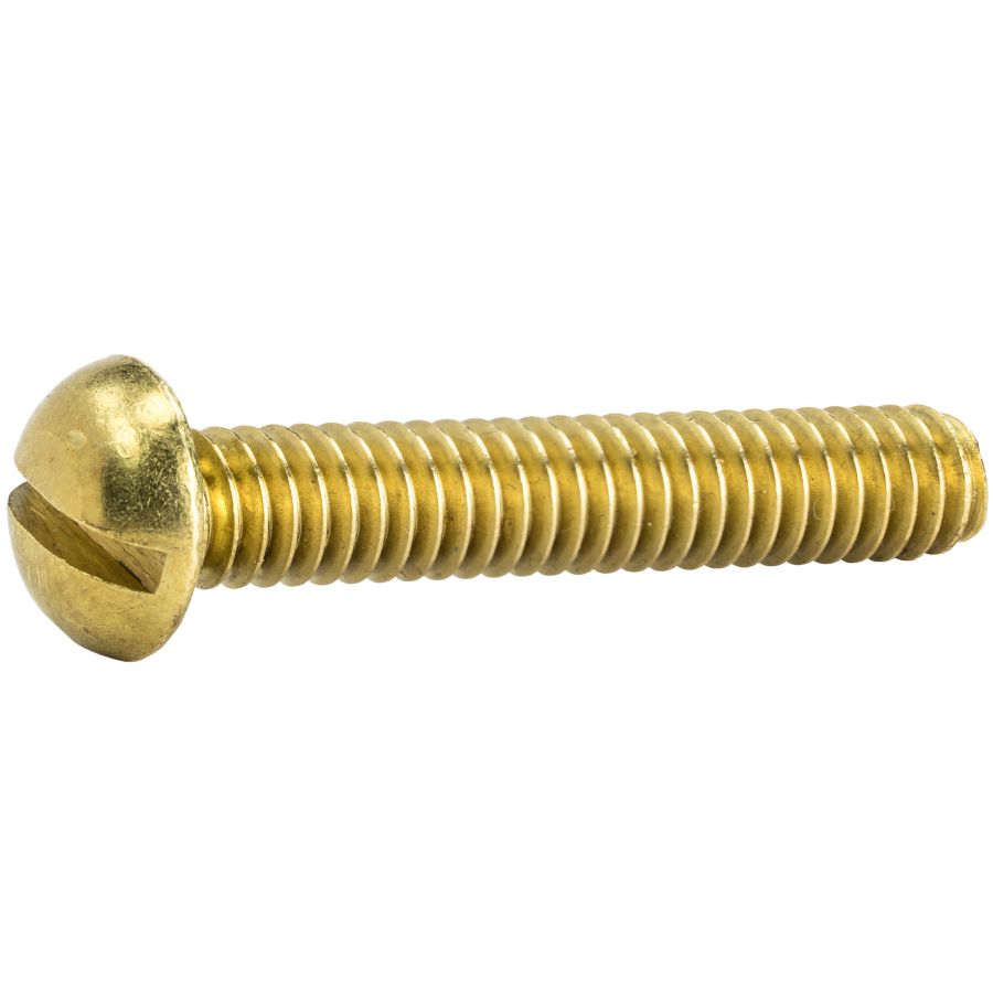 Qty 25 Brass Slotted Round Head Machine Screw #6-32 x 2-1/2" 