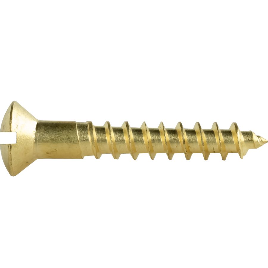 #4 x 5/8" Solid Brass Wood Screws Oval Head Slotted Drive Quantity 100 