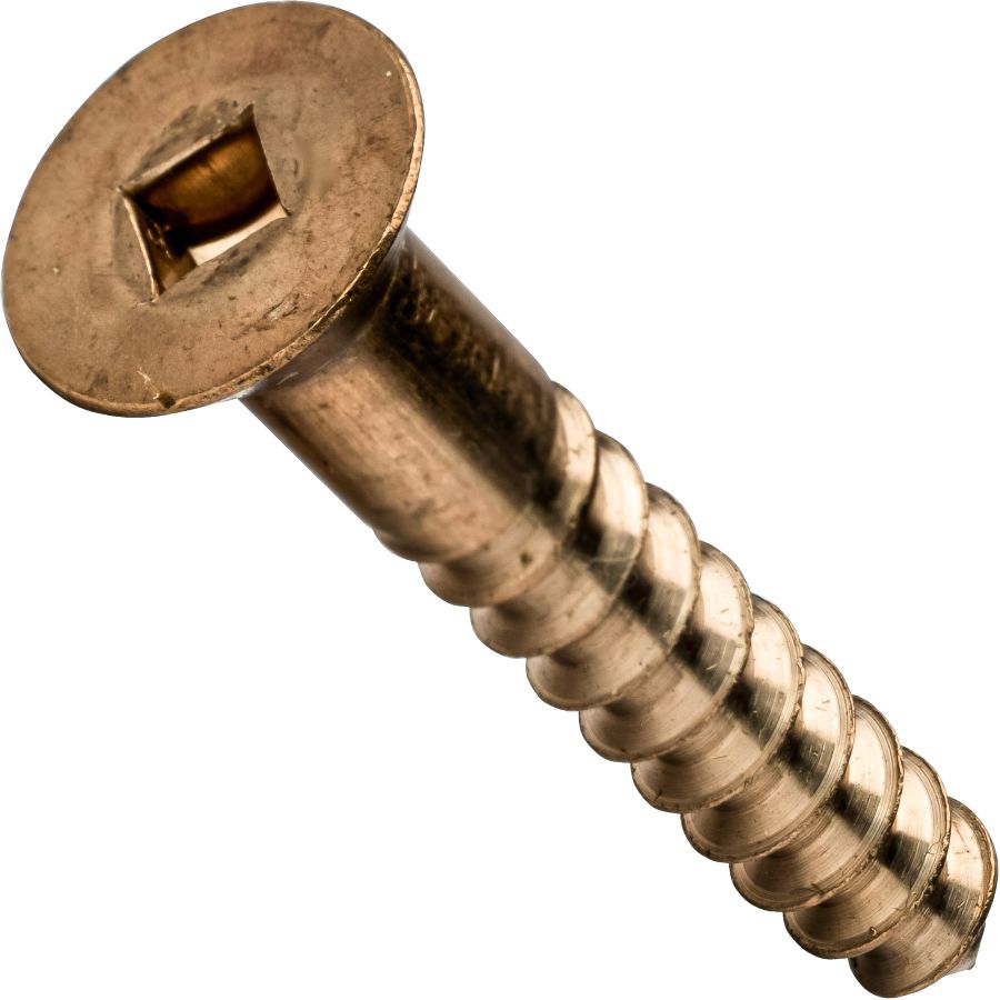 Square Drive Set of 50 Flat Head #6 x 1 Size Silicon Bronze Wood Screws 