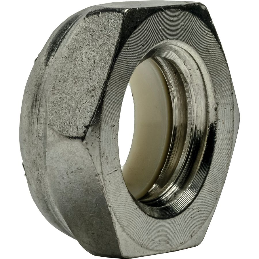Stop Nut NTE Thin Jam 18-8 Stainless Steel 1/4-20 Nylon Insert Lock 10